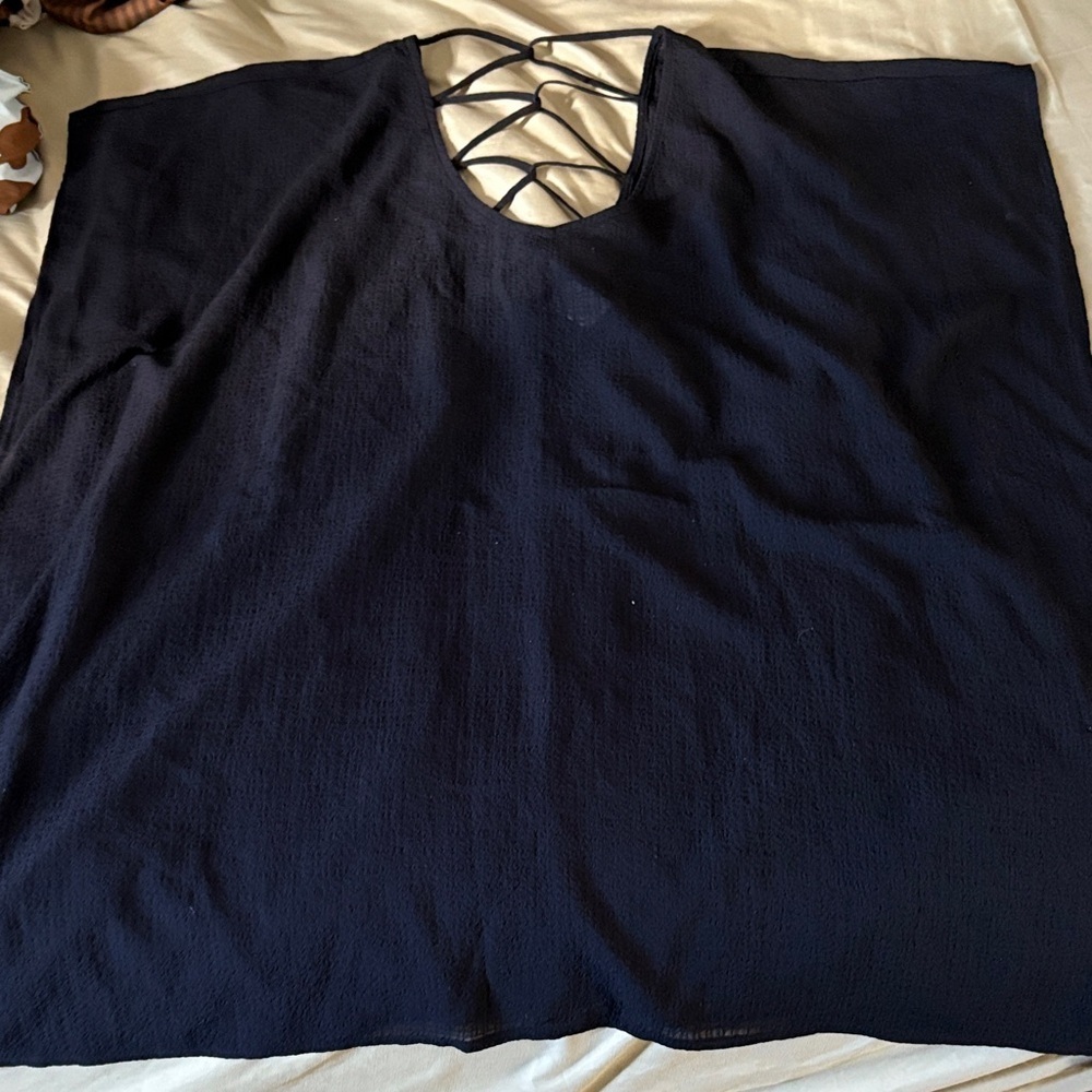Swim cover up Black Open Back Top